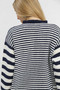 Umgee Ruffle Neck Stripe Sweater