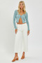 RISEN Tummy Control High Rise Crop Wide Jeans