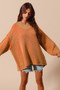 SO ME Oversized Two Tone Textured V Neck Sweater