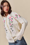SO ME Floral Embroidered Coquette Sweater Cardigan