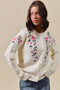 SO ME Floral Embroidered Coquette Sweater Cardigan