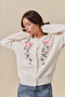 SO ME Floral Embroidered Coquette Sweater Cardigan