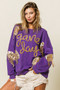BiBi Sequin Football Patches Game Day Sweatshirt