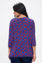 Plus Size Round Neck 3/4 Sleeve Slit Top