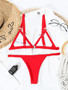 Women Sexy Solid Backless Bikini Two Pieces swimwear