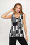 Venechia Pleated Print Sleeveless Tank Top