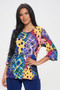 Print Quarter Sleeve Top