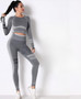 Seamless Long Sleeve Solid Yoga Set​