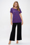 Hit Boat Neckline Short Sleeve Top
