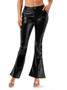 Matt Leather Pu Bell Bottom Flare Pants