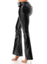 Matt Leather Pu Bell Bottom Flare Pants