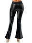 Matt Leather Pu Bell Bottom Flare Pants