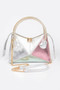 Metallic Multi Color Top Handle Bag