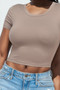 Short Sleeve Roundneck Crop Top​​