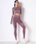 Seamless Long Sleeve Solid Yoga Set​​