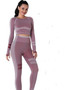 Seamless Long Sleeve Solid Yoga Set​​