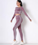 Seamless Long Sleeve Solid Yoga Set​​