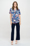 Short Sleeve V-Neck Notch Top