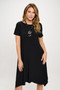 Hit Boat Neck Shark Bite Hem Dress​
