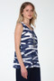 Venechia Pleated Print Sleeveless Tank Top​