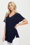 Hit Point V Neck Short Sleeve Top