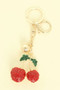 Jeweled Red Cherry Keychain​