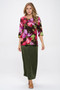Plus Size Round Neckline Quarter Sleeve Top