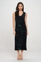 Bns V-Neck Midi Tank Dress With Side Slit