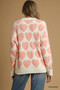 Umgee Mix Heart Pattern Pearl Accent Sweater