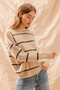SO ME Stripe Crew Neck Basic Essential Sweater