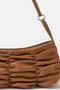 Fame Segmented Pleated Faux Leather Hand Bag