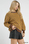 Umgee Abstract Print Crew Neck Sweater