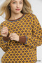 Umgee Abstract Print Crew Neck Sweater