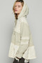 POL Raw Hem Color Block Hooded Jacket