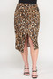 Plus Leopard Prt Asym Skirt W/ Buckle