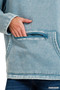 Zenana Fleece Washed High Neck Kangaroo Pocket Sweatshirt