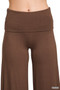 Zenana Fold Over Waist Comfy Wide Leg Pants