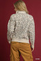 Umgee Leopard Print Quarter-Zip Knit Sweater