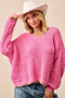 BiBi V-Neck Sweater with Colorful Trim