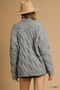 Umgee Chunky Cable Knit Open Front Cardigan