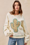 BiBi Cactus Embroidered Fleece Sweatshirt