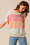 SO ME Multi Color Block Long Sleeve Sweater
