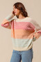 SO ME Multi Color Block Long Sleeve Sweater