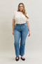 Judy Blue Full Size Mid Rise Slim Bootcut Tummy Control Release Hem Jeans Plus Size