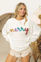 BiBi Merry Tinsel Lettering Drop Shoulder Sweatshirt
