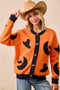 BiBi Halloween Witch Hat Moon Bat Artwork Cardigan