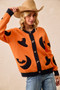 BiBi Halloween Witch Hat Moon Bat Artwork Cardigan