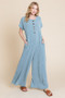 BOMBOM Rib Knit Jumpsuit with Button Detail