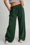Umgee Elastic Drawstring Waistband Wide Leg Pants