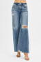 RISEN Tummy Control Mid Rise Fit Wide Jeans